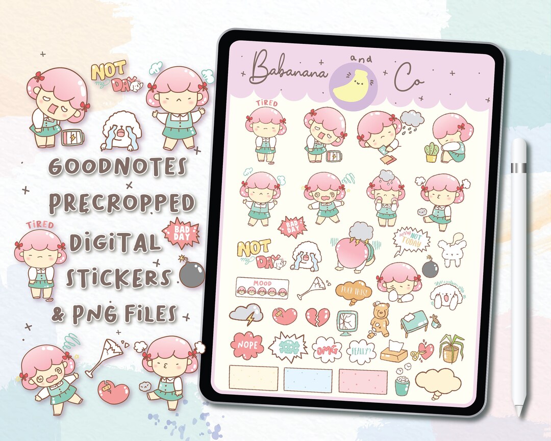 Bad Day Digital Stickers | Goodnotes Stickers | Cute Hand Draw | Digits ...