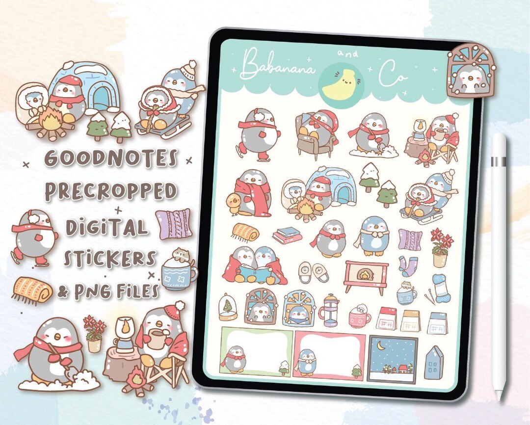 Happy Winter Digital Stickers | Goodnotes Stickers | Cute Hand Draw ...