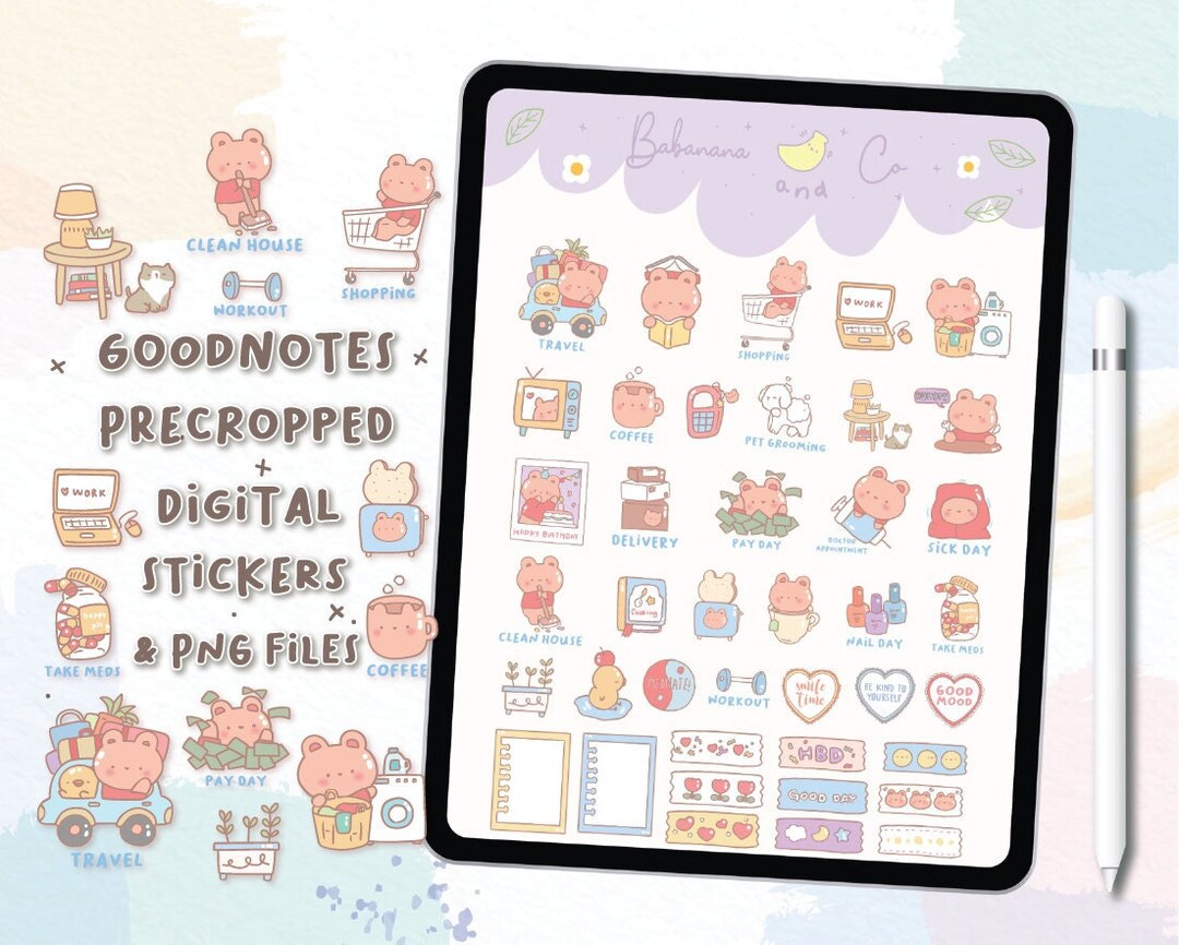 Cute Hand Drawn Daily Icons Digital Stickers | Goodnotes Stickers ...