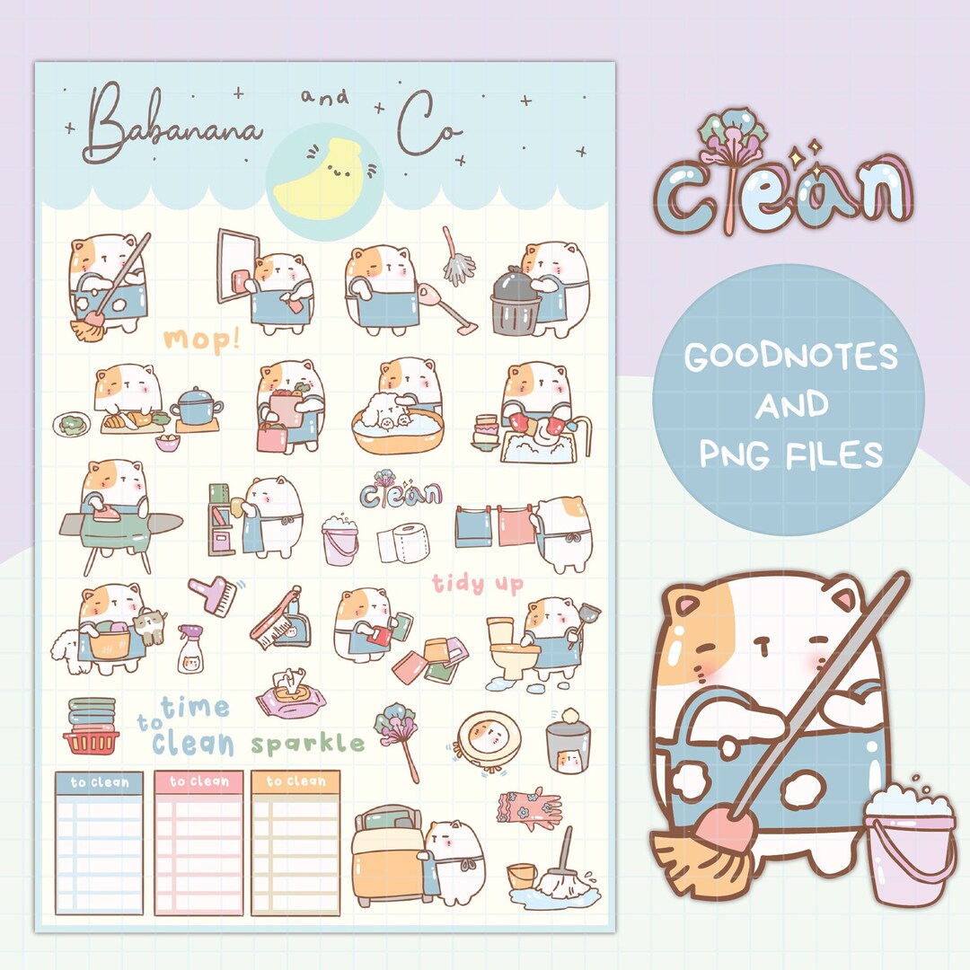 Cute Hand Drawn Clean Digital Stickers | Goodnotes Stickers | Digits ...