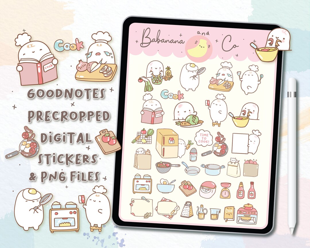 Cooking Digital Stickers | Goodnotes Stickers | Cute Hand Draw | Digits ...