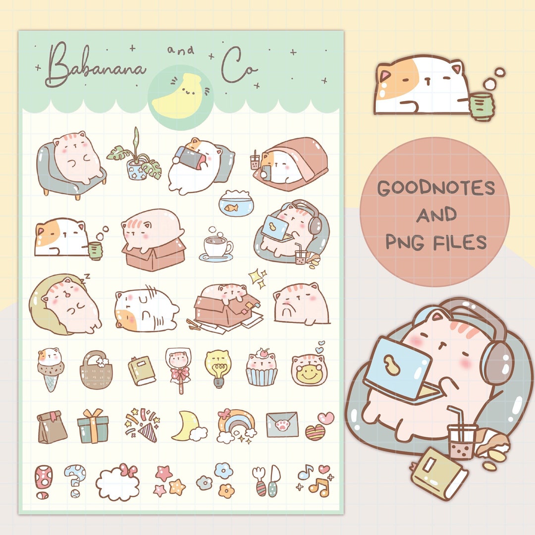 Lazy Day Digital Stickers | Goodnotes Stickers | Cute Hand Draw ...