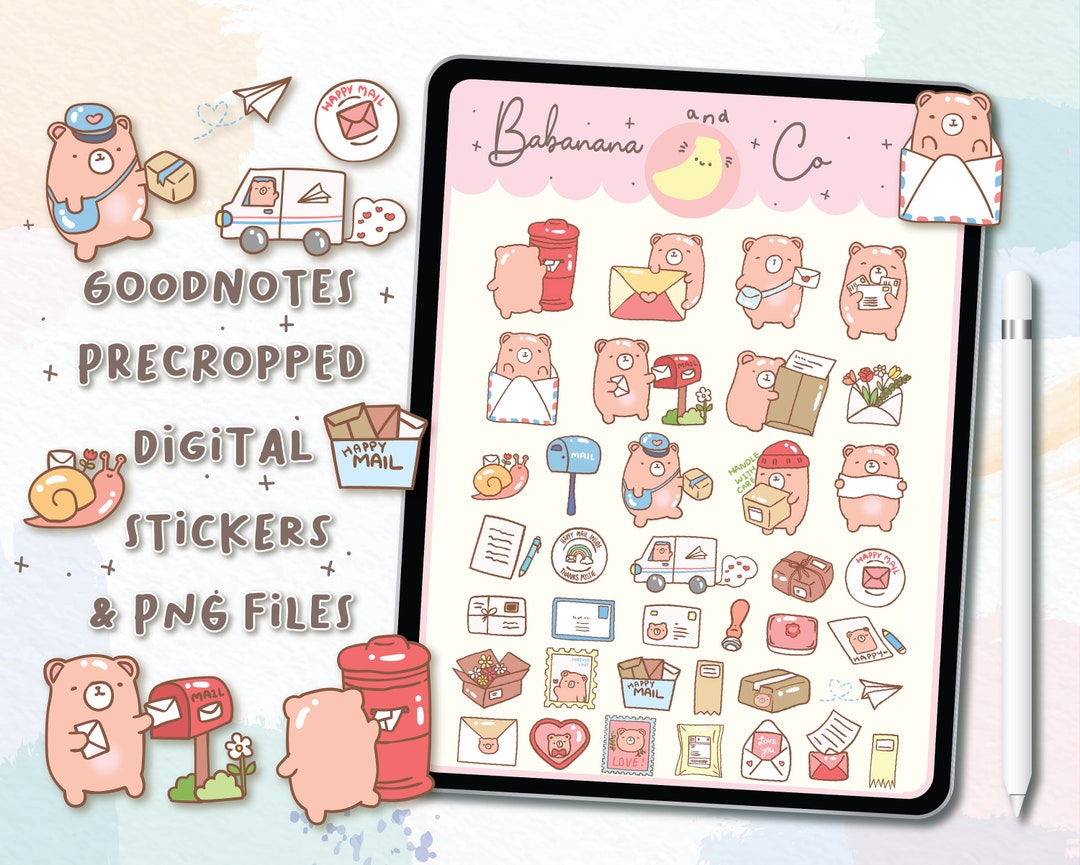 Happy Mail Digital Stickers | Goodnotes Stickers | Cute Hand Draw ...