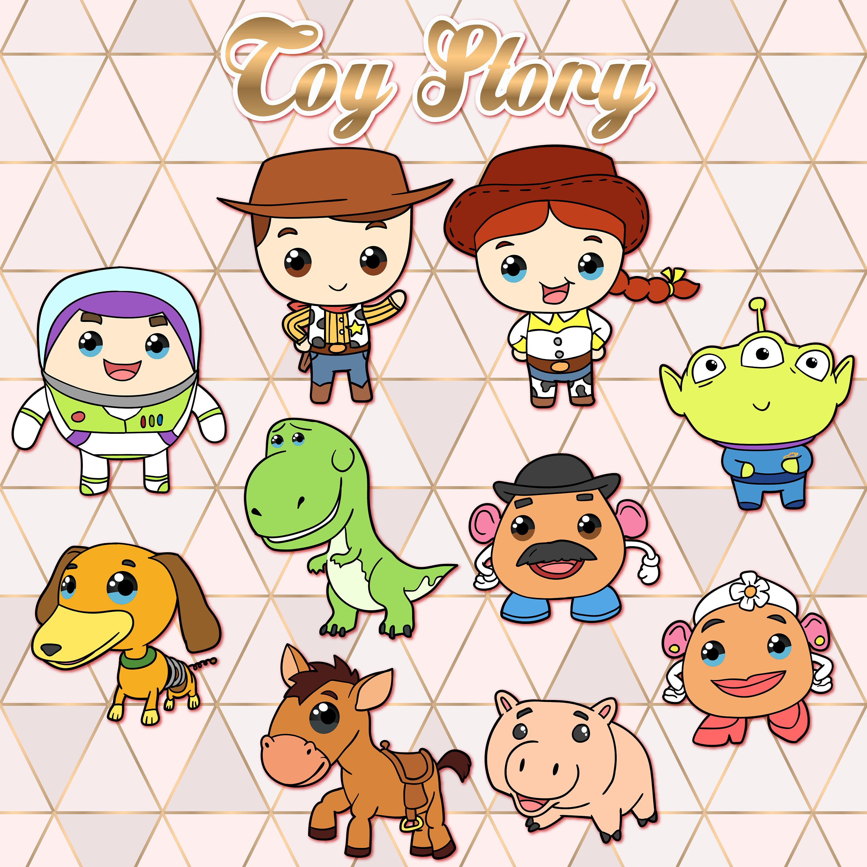Toy Story Clipart Kawaii Design Download Cute Toy Story | Etsy