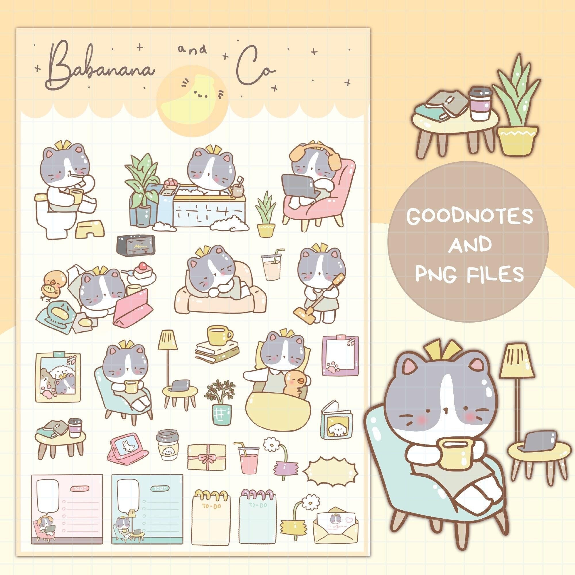 Happy Life Digital Stickers | Goodnotes Stickers | Cute Hand Draw ...