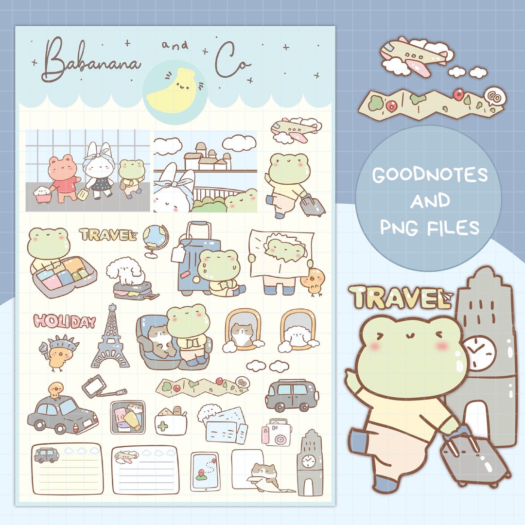 Vacation Digital Stickers | Goodnotes Stickers | Cute Hand Draw ...