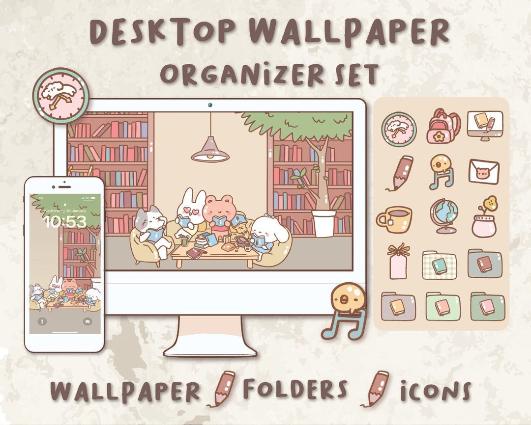 Cute Reading Desktop Wallpaper Organizer Mac and Windows Organizer Mac ...