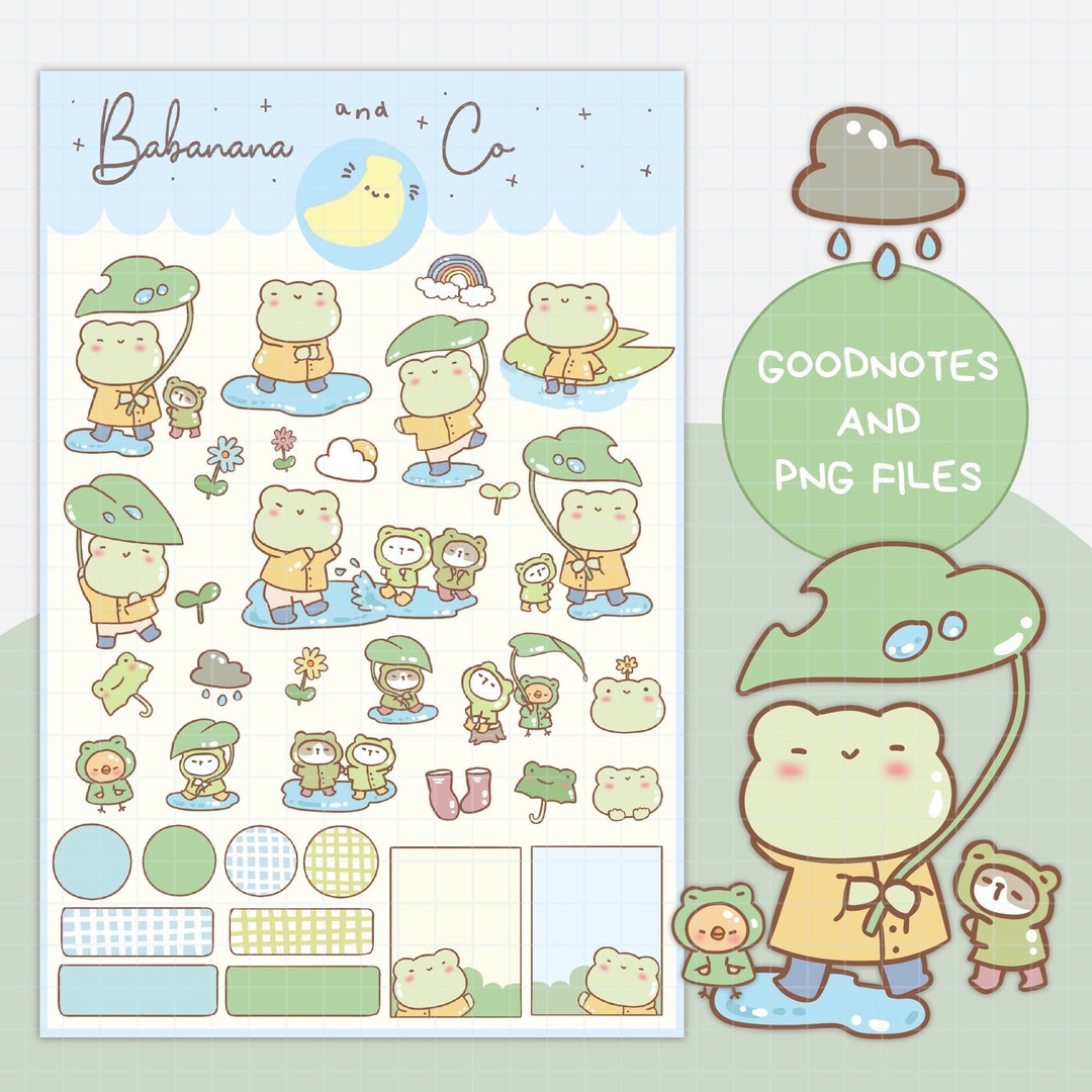 Cute Rainy Digital Stickers | Goodnotes Stickers | Cute Hand Draw ...
