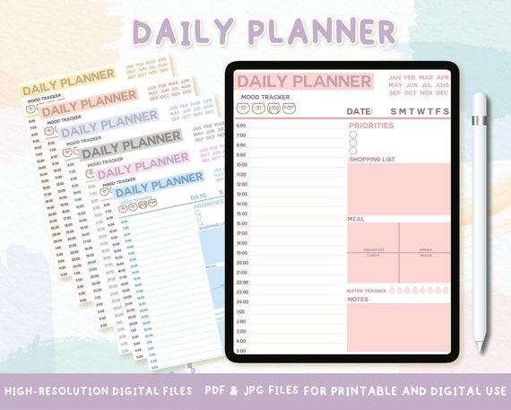 Daily Planner Printabledaily Planner Day Plannerdigital | Etsy