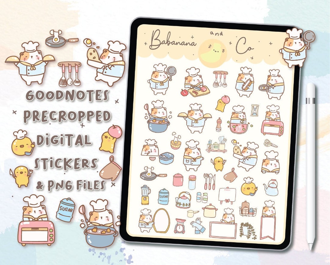 Cooking Digital Stickers | Goodnotes Stickers | Cute Hand Draw | Digits ...