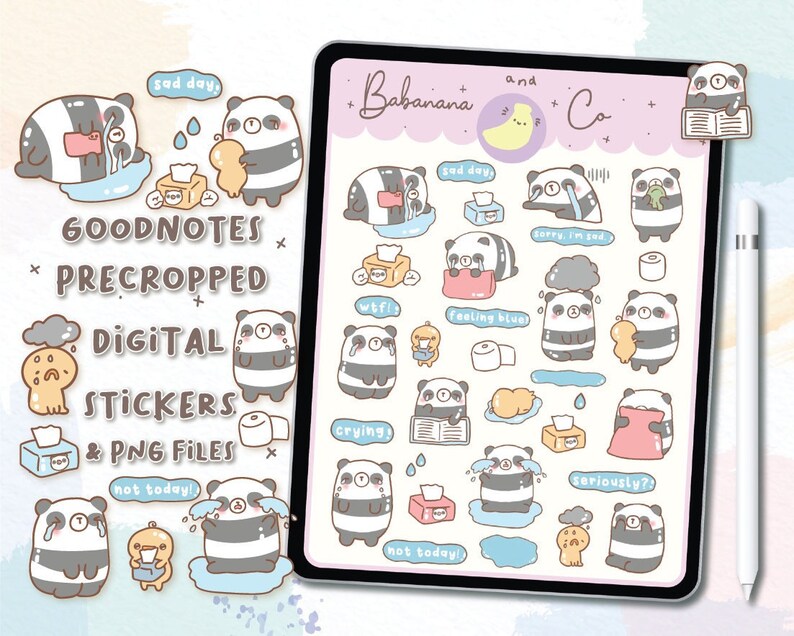 Sad Day Digital Stickers | Goodnotes Stickers | Cute Hand Draw | Digits ...