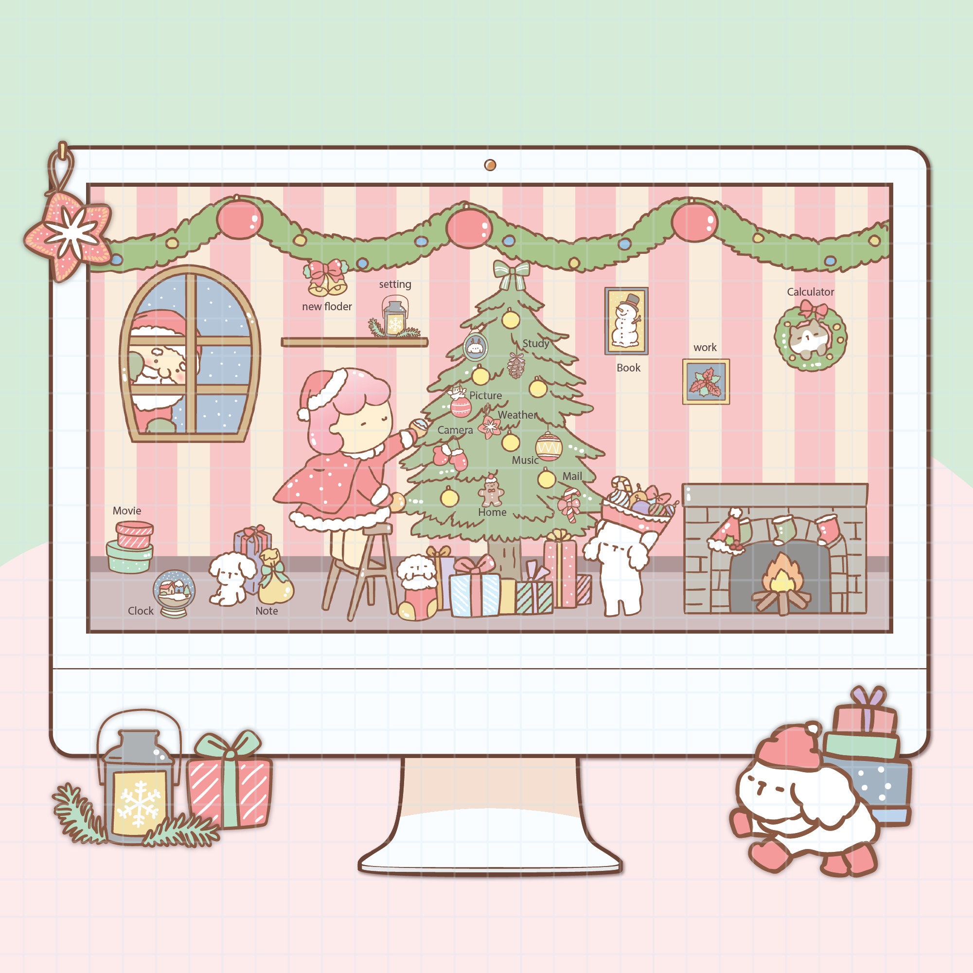 Chistmas Computer Chistmas Desktop Wallpaper Organizer| Mac and Windows Organizer | Mac ...