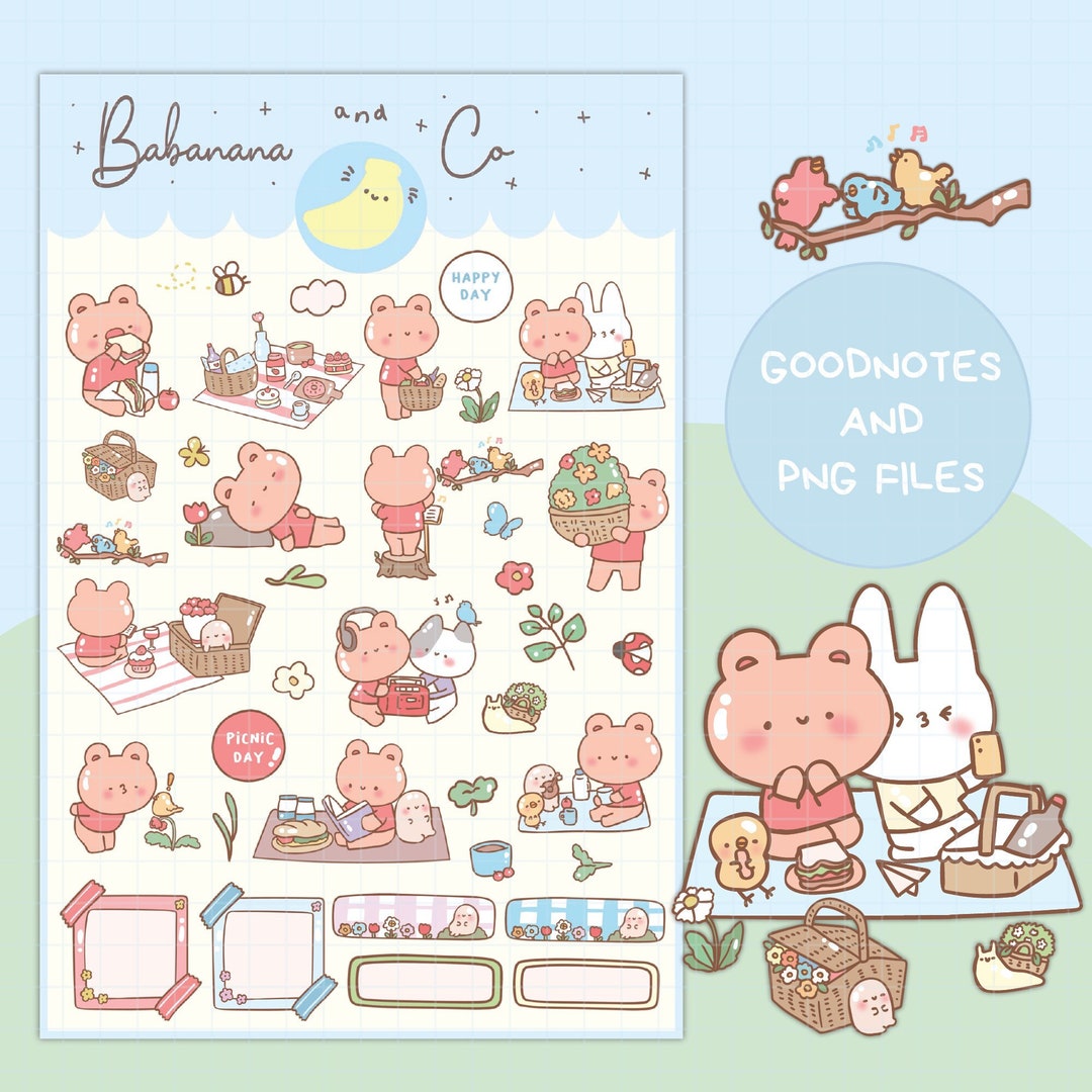 Picnic Day Digital Stickers | Goodnotes Stickers | Cute Hand Draw ...