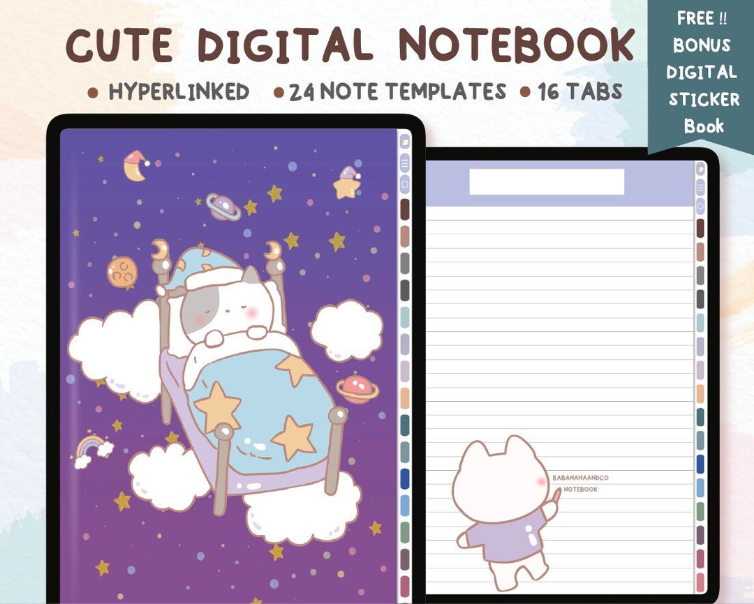 Digital Notebook PDF | 16 Hyperlinked Tabs | Goodnotes Notability Notes ...