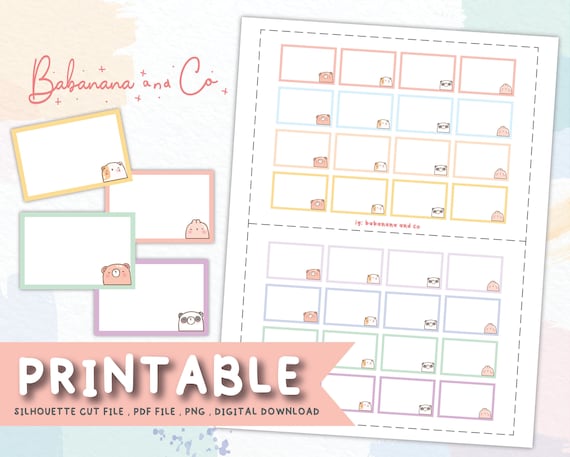 Notepad Boxes Printable digital Stickershand Drawn | Etsy