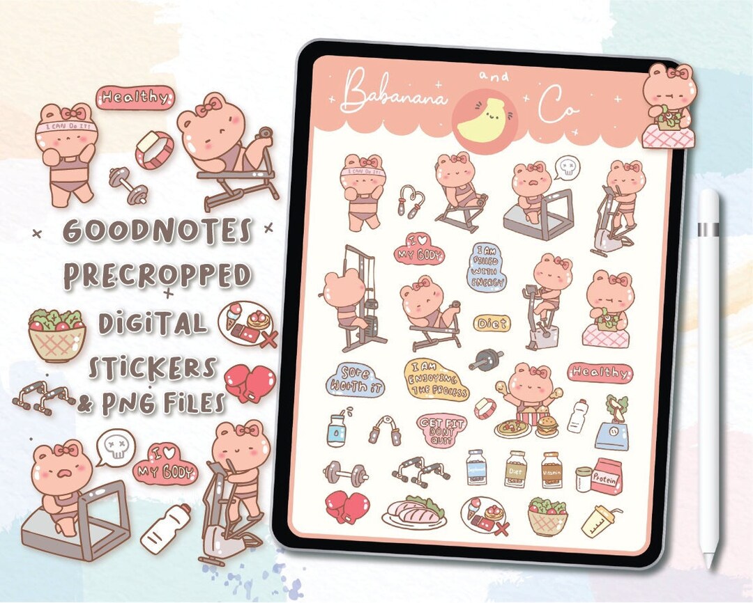 Cute Hand Drawn GYM DAY Digital Stickers | Goodnotes Stickers | Digits ...