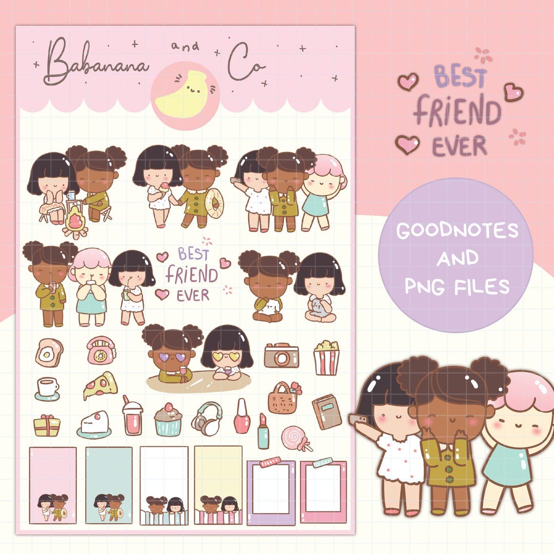 Send A Friend Sticker Best Friend Ever Digital Stickers | Precropped Pngs | Goodnotes Planner ...