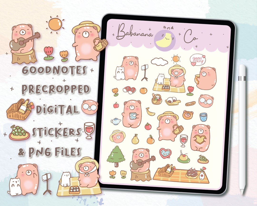 Picnic Digital Stickers | Goodnotes Stickers | Cute Hand Draw | Digits ...