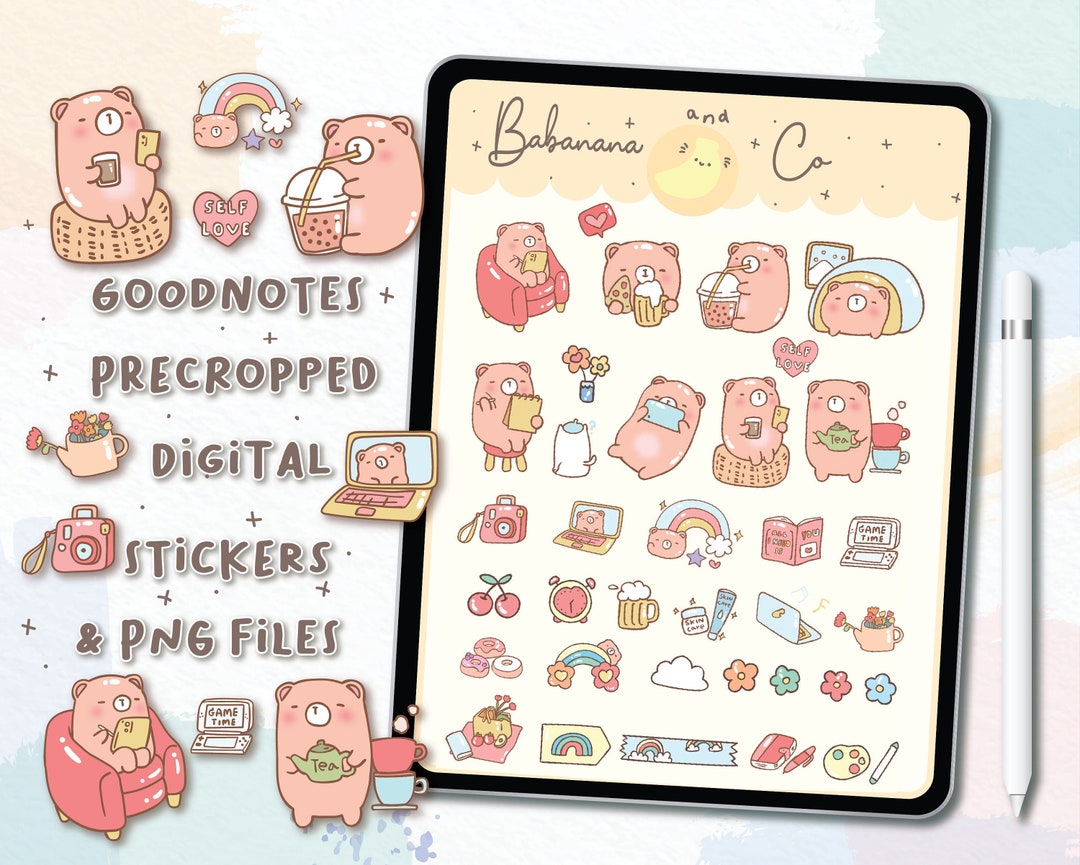 Cute Hand Drawn Happy Day Digital Stickers | Goodnotes Stickers ...