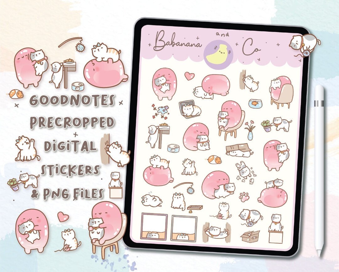 Cat Lover Digital Stickers | Goodnotes Stickers | Cute Hand Draw ...