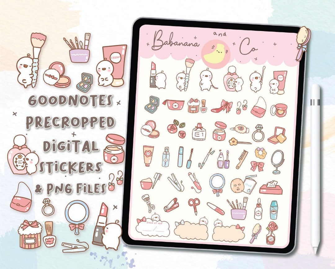 Beauty Icons Digital Stickers | Goodnotes Stickers | Cute Hand Draw ...