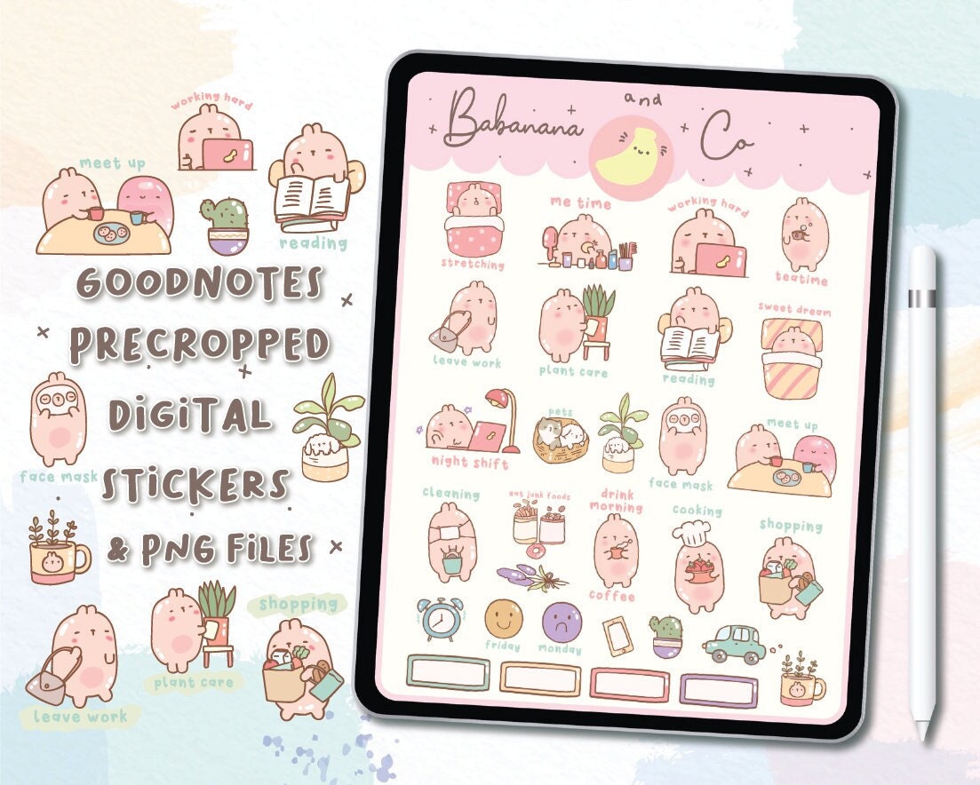 Life Style Digital Stickers | Goodnotes Stickers | Cute Hand Draw ...