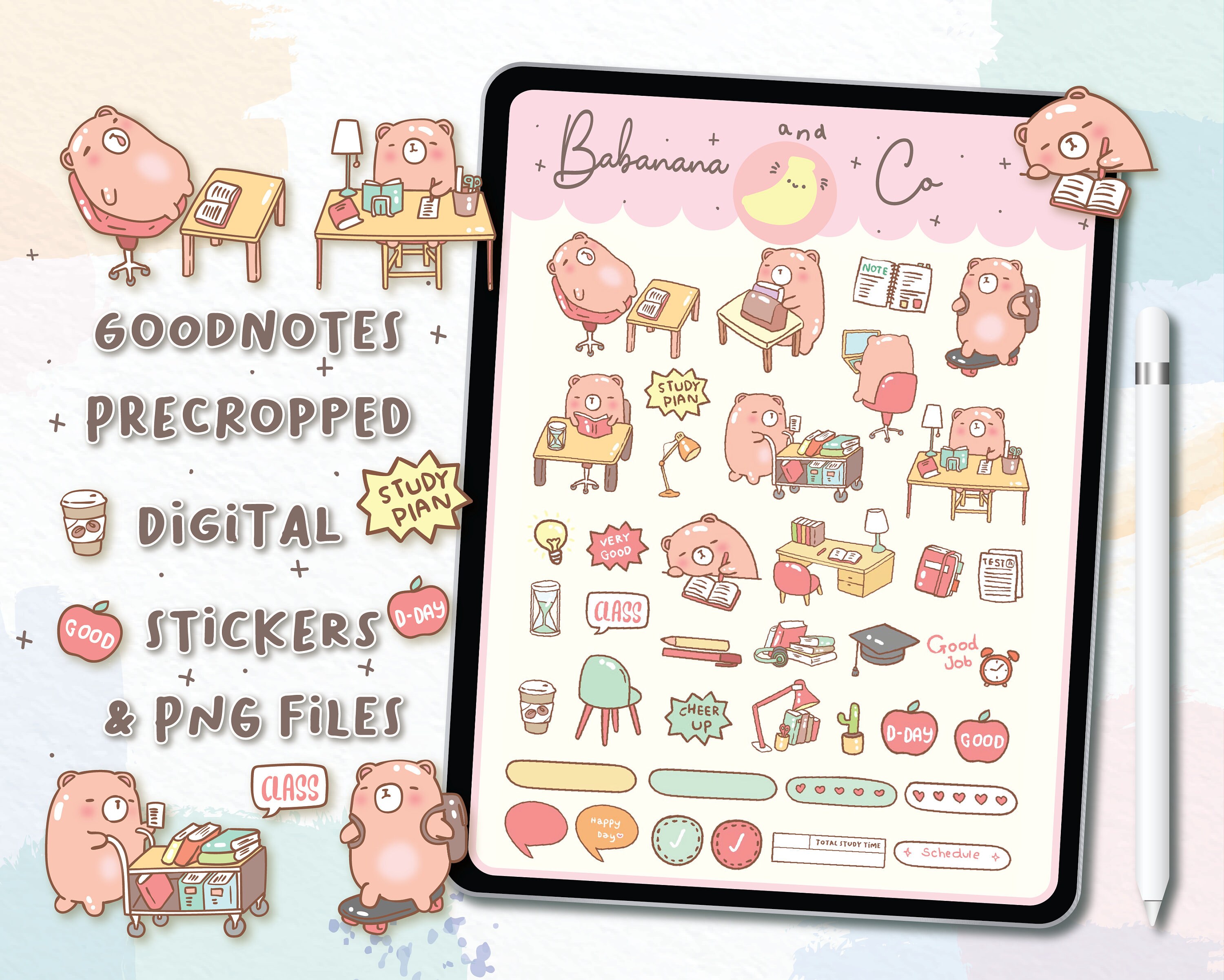 Back to School Digital Stickers | Goodnotes Stickers | Cute Hand Draw ...
