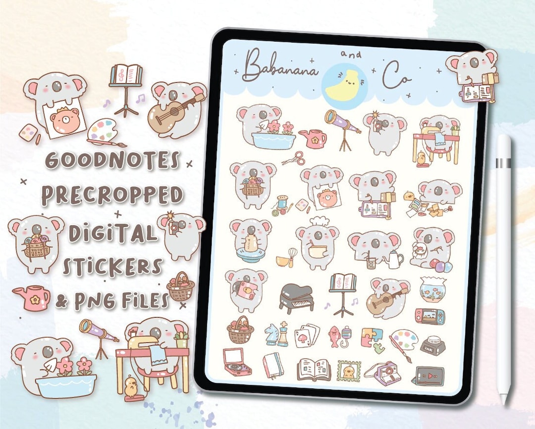 Cute Hand Drawn Hobby Digital Stickers | Goodnotes Stickers | Digits ...