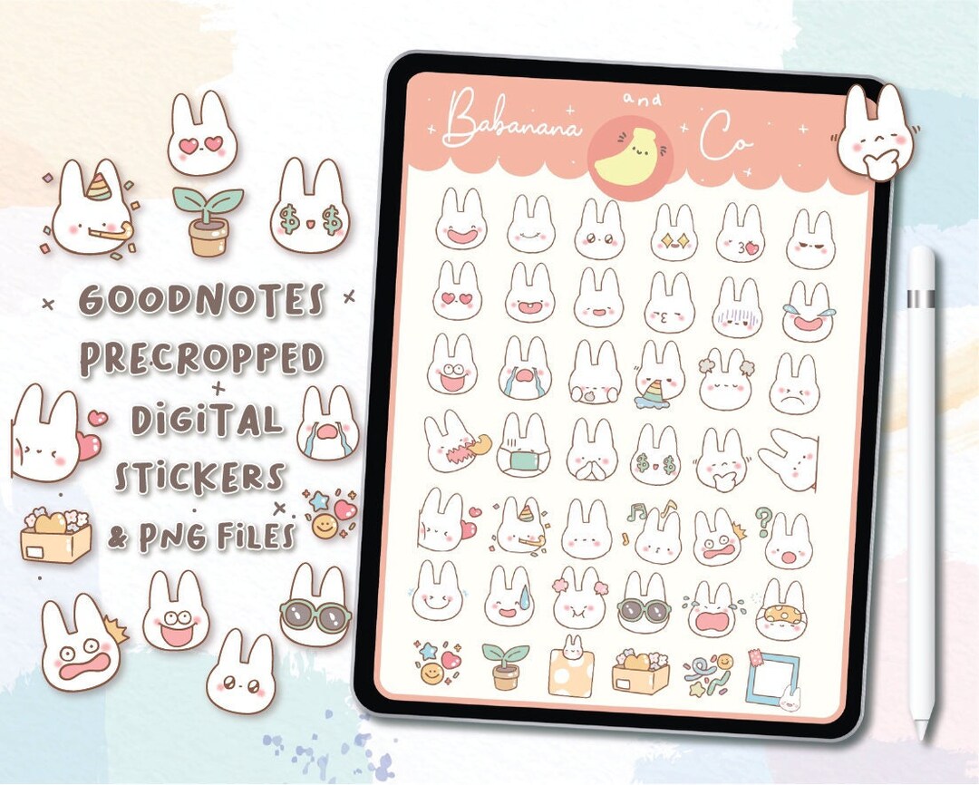 Cute Emoji Digital Stickers Goodnotes Stickers Cute Hand Etsy