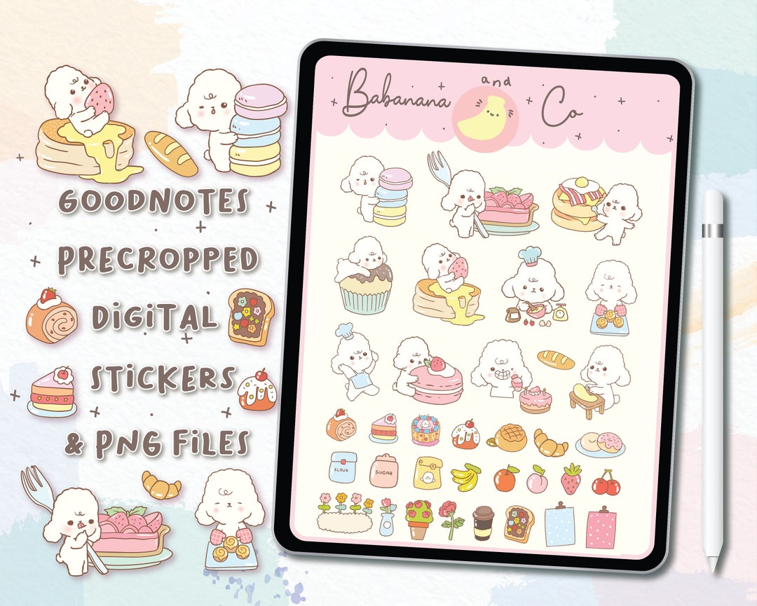Sweet Notes Sticker Cute Hand Drawn Sweet Dessert Digital Stickers | Goodnotes Stickers ...