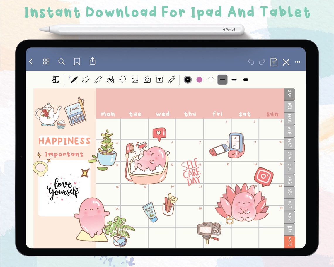 Digital Stickers. GOODNOTES stickers. Cute Hand Draw Digital Etsy