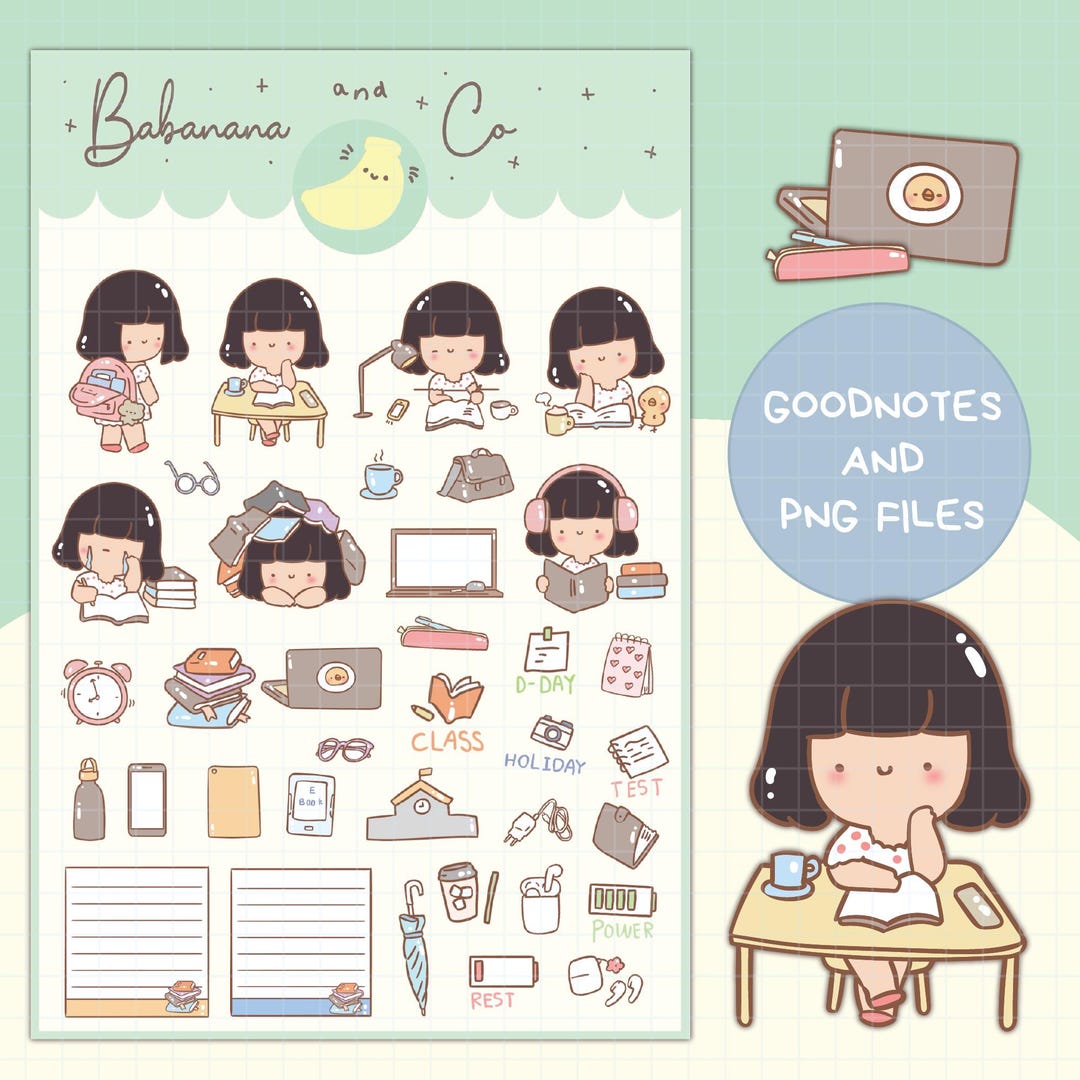 Sticker Childre Study Study Zone Digital Stickers | Goodnotes Stickers | Cute Hand Draw ...