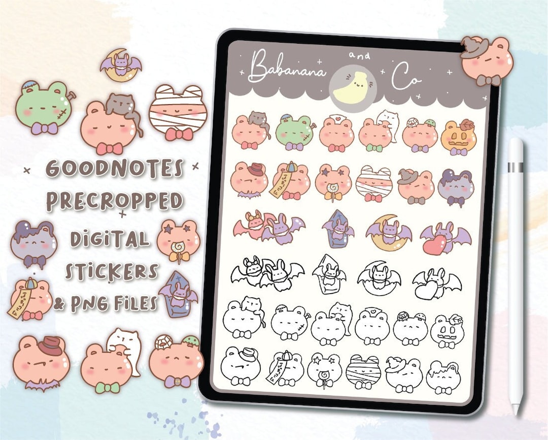 Halloween Digital Stickers | Goodnotes Stickers | Cute Hand Draw ...