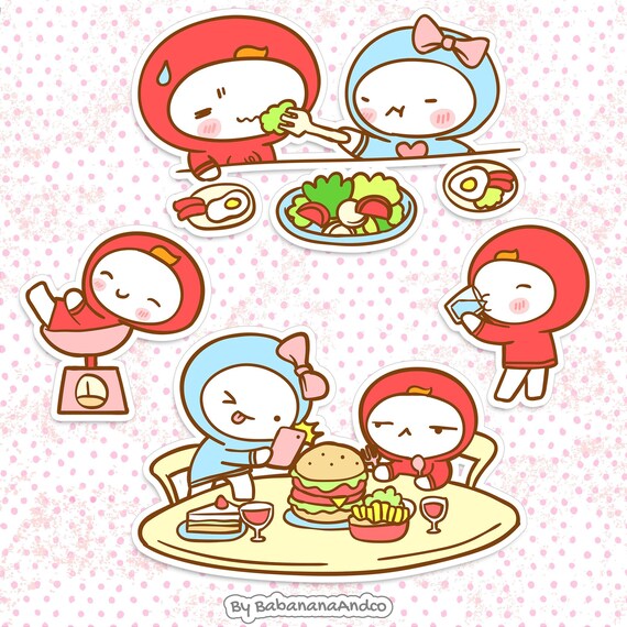 Meal Clipart Kawaii Design Download Cute Meal Clipart Etsy