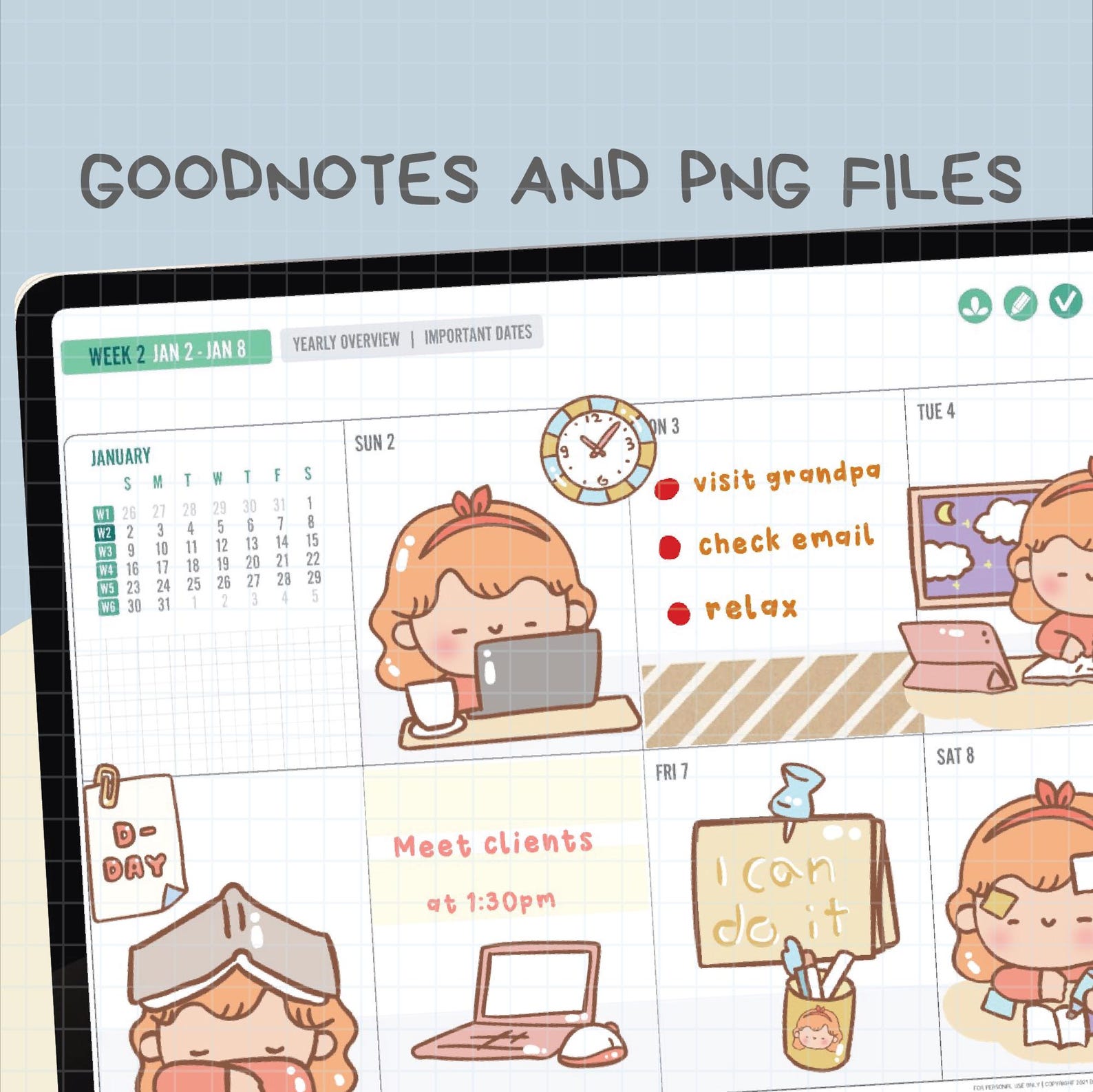 Study Life Digital Stickers | Goodnotes Stickers | Cute Hand Draw ...