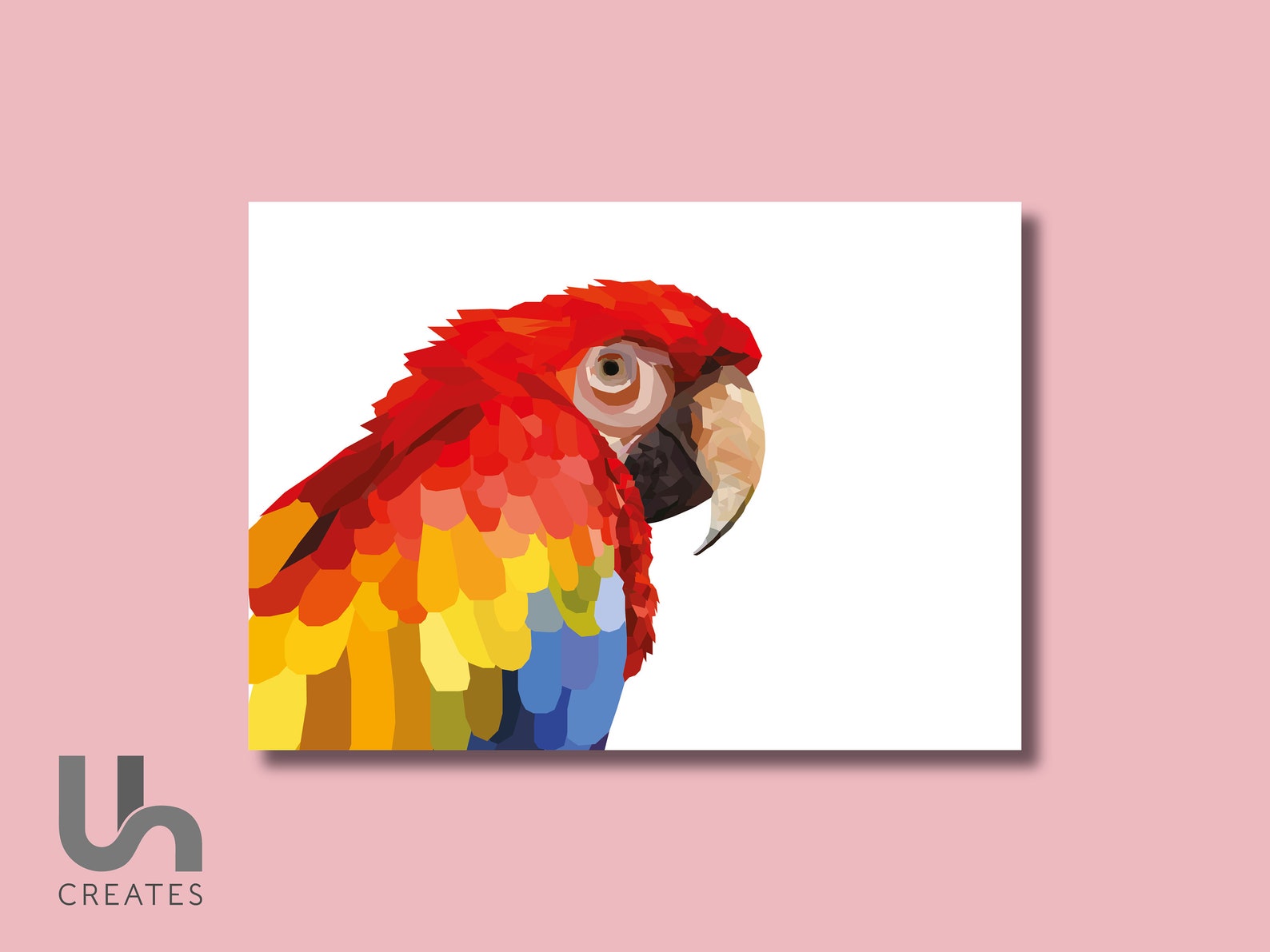 Geometric Parrot Print A4 / Home Decor / Wall Art / Animal Print