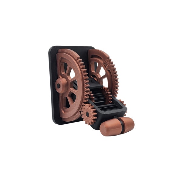 Ready-to-Ship Steampunk Rocker Light Switch Assembly™ / 9 Gears, Lever, 2-Piece Handle & Cover / 3D Printed Light Switch