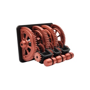 Toggle Triple Ready-to-Ship Steampunk Light Switch Assembly / 25 Gears, 3 Levers, 2-Piece Handles and Cover / 3D Printed Light Switch