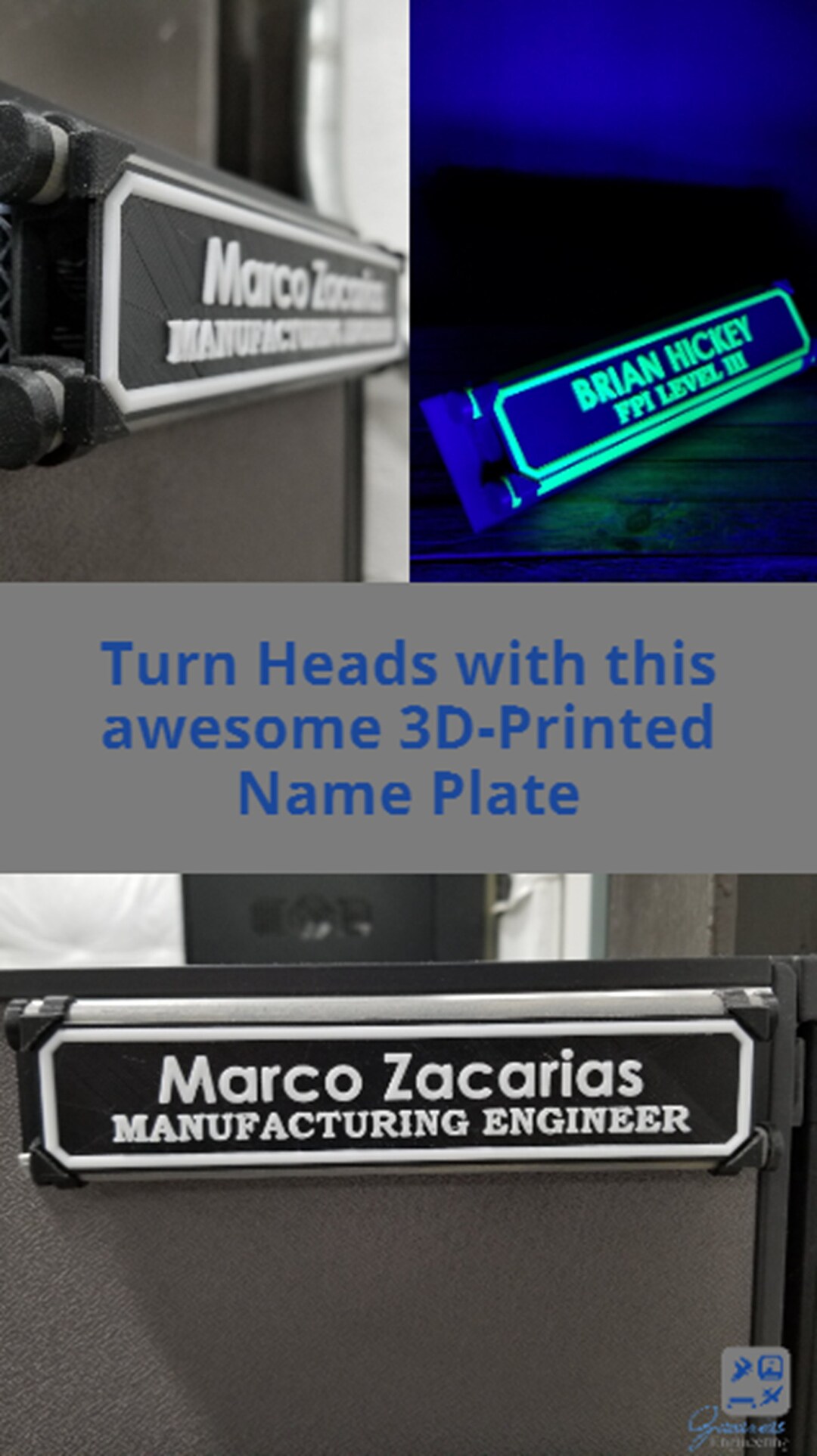 3D Printed Personalized Office or Cubicle Name Plate Insert - Etsy