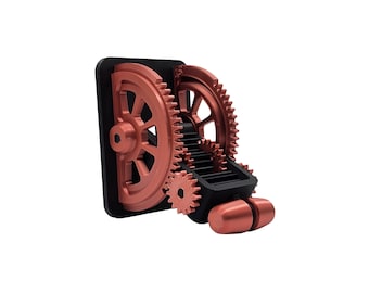 Toggle Ready-to-Ship Steampunk Light Switch Assembly / 9 Gears, Lever, 2-Piece Handle & Cover / 3D Printed Light Switch