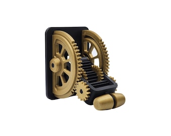 Toggle CUSTOM Mechanical Spur Geared Steampunk Light Switch Assembly® / 9 Gears, Lever, 2-Piece Handle & Cover / 3D Printed Light Switch