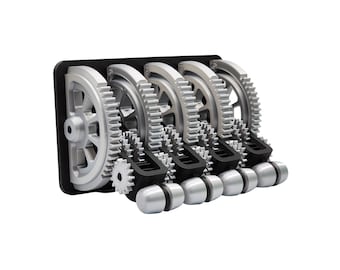 Toggle Quad Ready-to-Ship Steampunk Light Switch Assembly / 33 Gears, 4 Levers, 2-Piece Handles & Cover / 3D Printed Light Switch