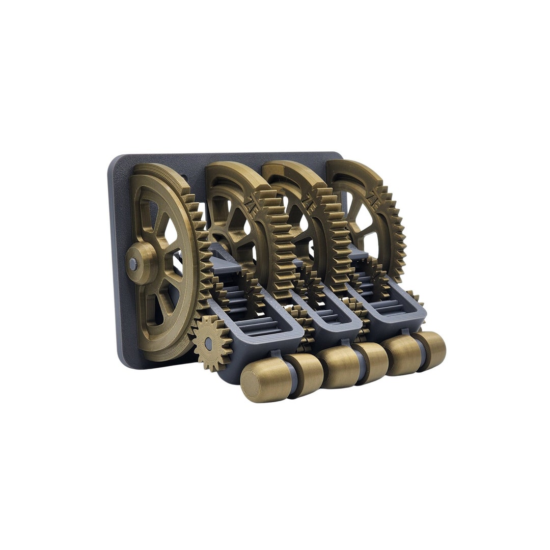 Rocker Triple Mechanical Spur Geared Steampunk Light Switch Assembly