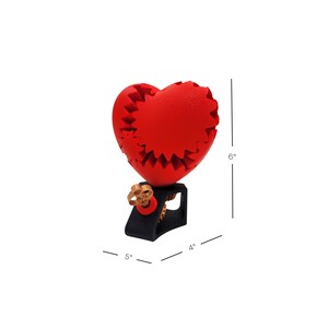 Key to my Geared Heart | Mechanical Dynamic Rotating Spur Geared Heart and Key | Desk Decor | 3D Printed