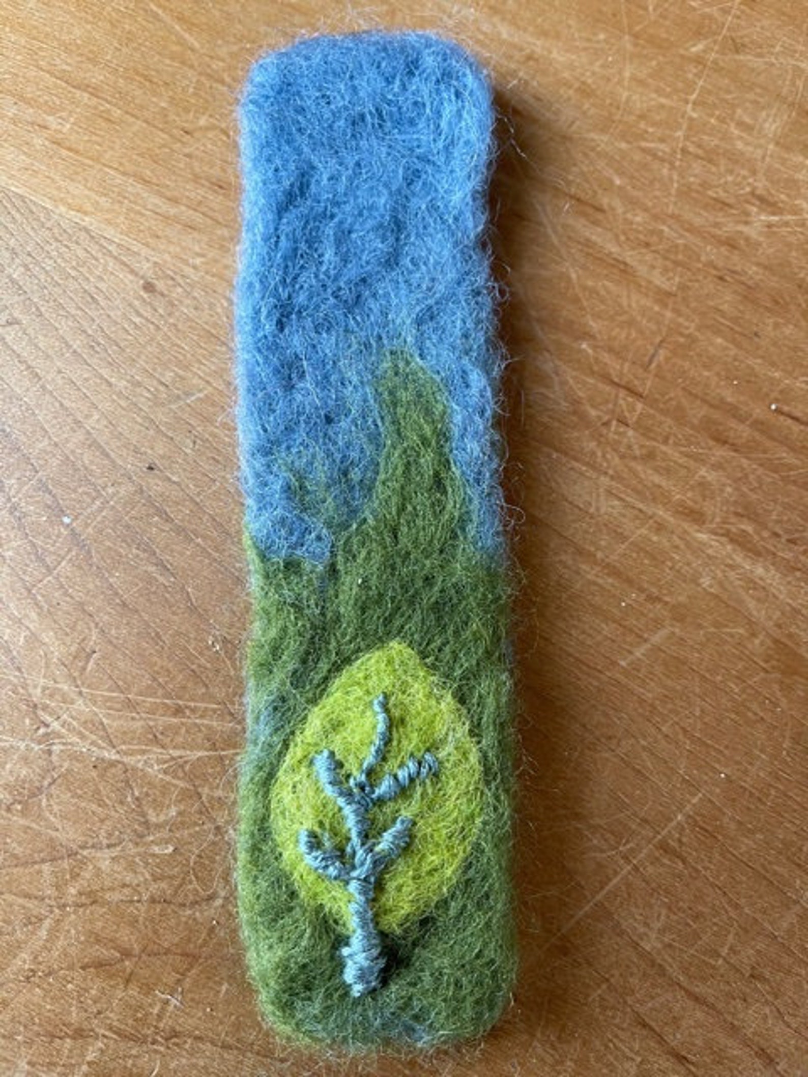 Needle Felted Bookmarkwool Bookmarkhandmadeoriginalleaf Etsy