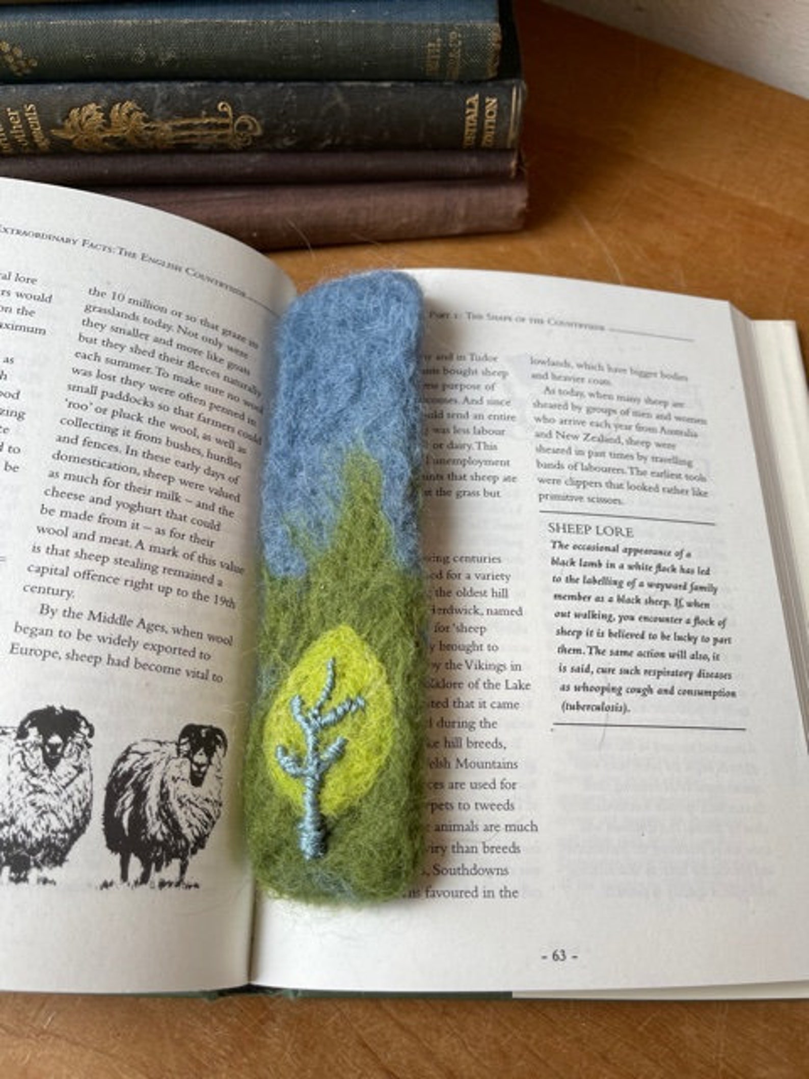 Needle felted bookmarkwool bookmarkhandmadeoriginalleaf Etsy