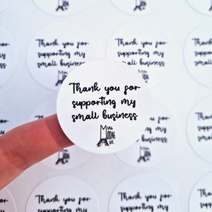 Thank you labels, personalised stickers, circle, circular, business, postal, your logo, business stickers, packaging stickers