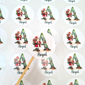 Personalised Christmas Stickers, Xmas Name Stickers, Christmas Stickers, Present Stickers, Custom Christmas Present Labels, Name tags image 2