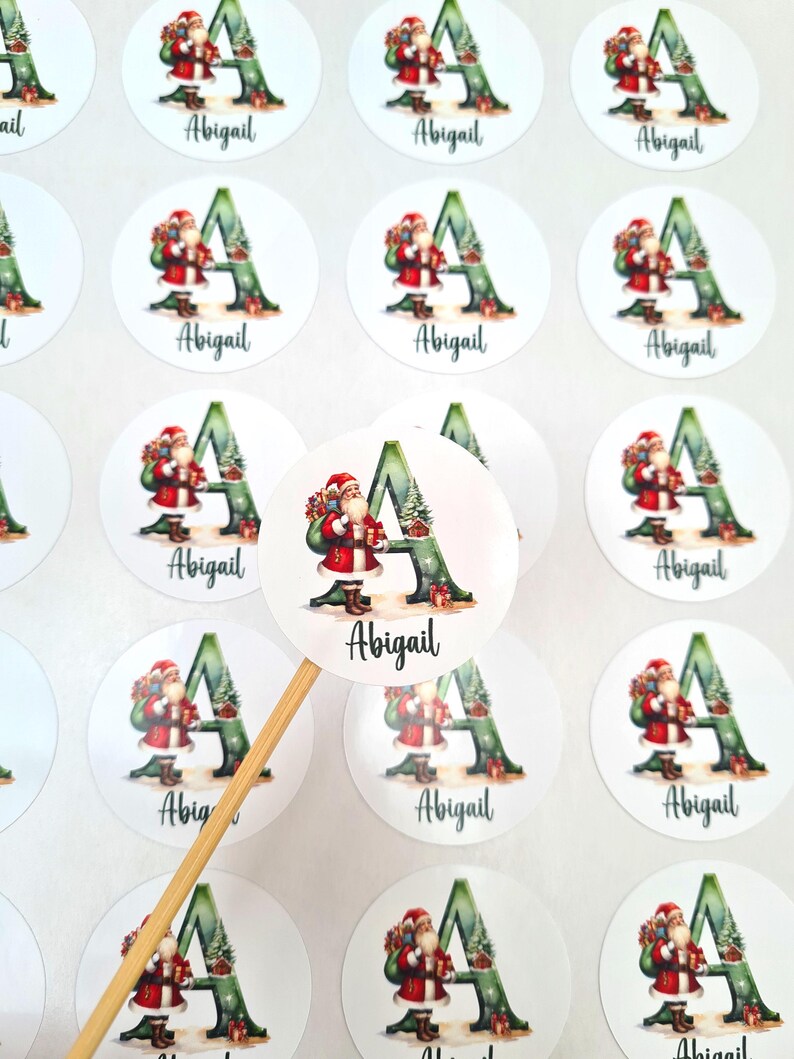 Personalised Christmas Stickers, Xmas Name Stickers, Christmas Stickers, Present Stickers, Custom Christmas Present Labels, Name tags image 2