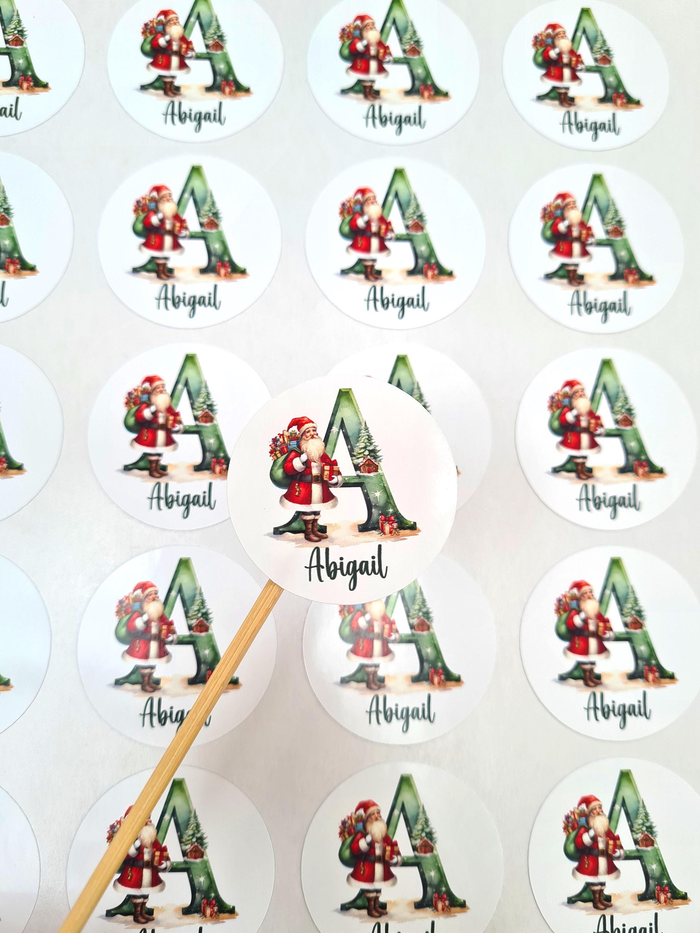 Personalised Christmas Stickers, Name Stickers, Christmas Labels, Festive Stickers, Gift Wrapping, Letter sticker, Gift Tags, Santa Stickers